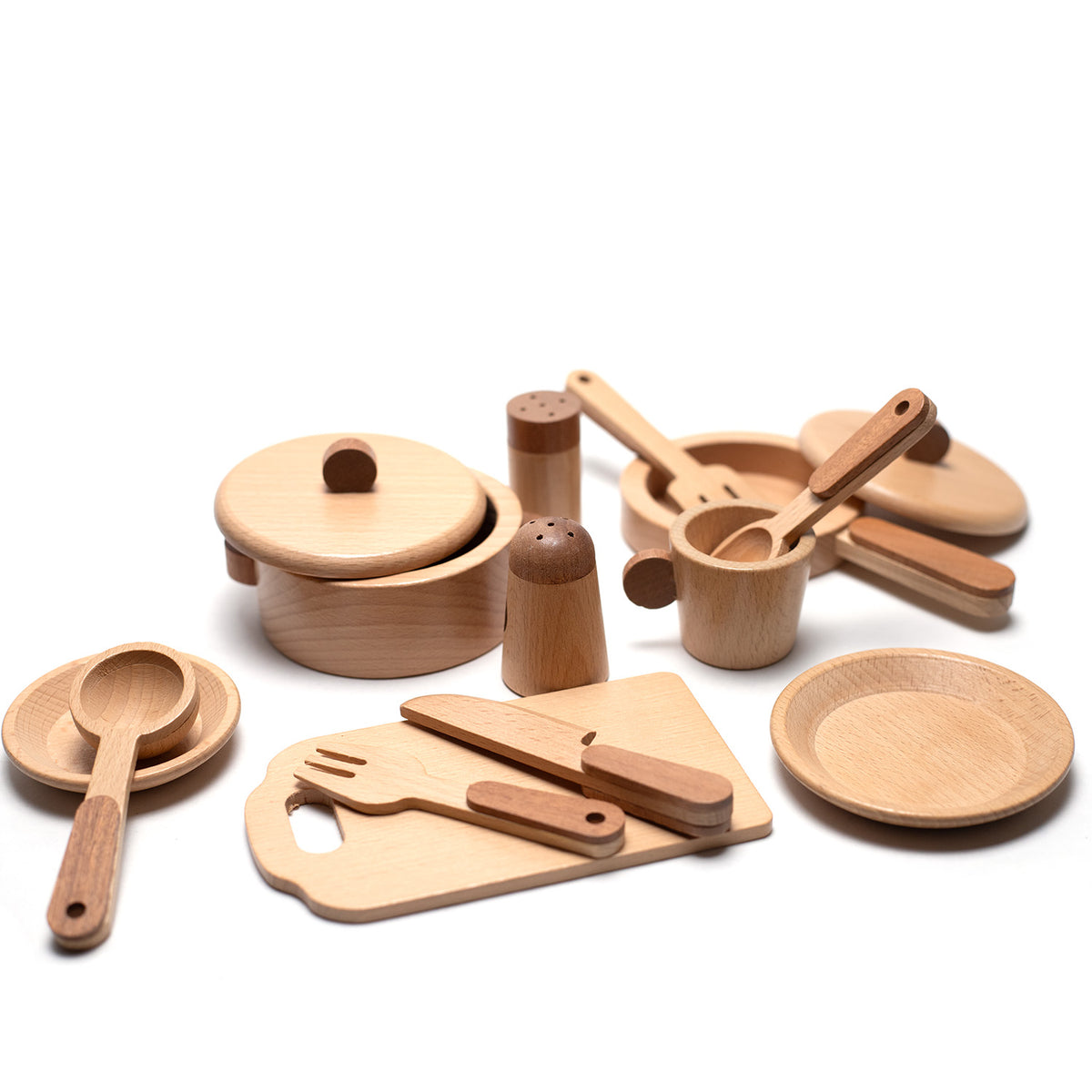 Houten speelgoed - Kookset/eetset - Montessori - Open einde speelgoed
