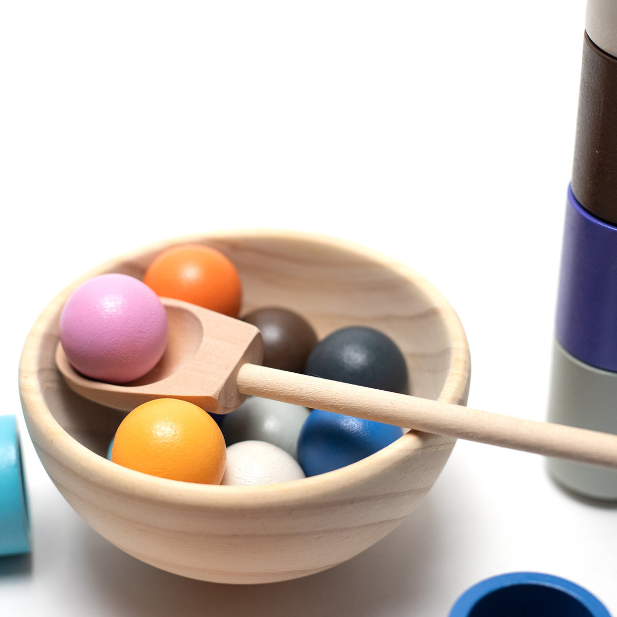 Houten speelgoed kopjes en ballen set - Montessori - Open einde speelgoed