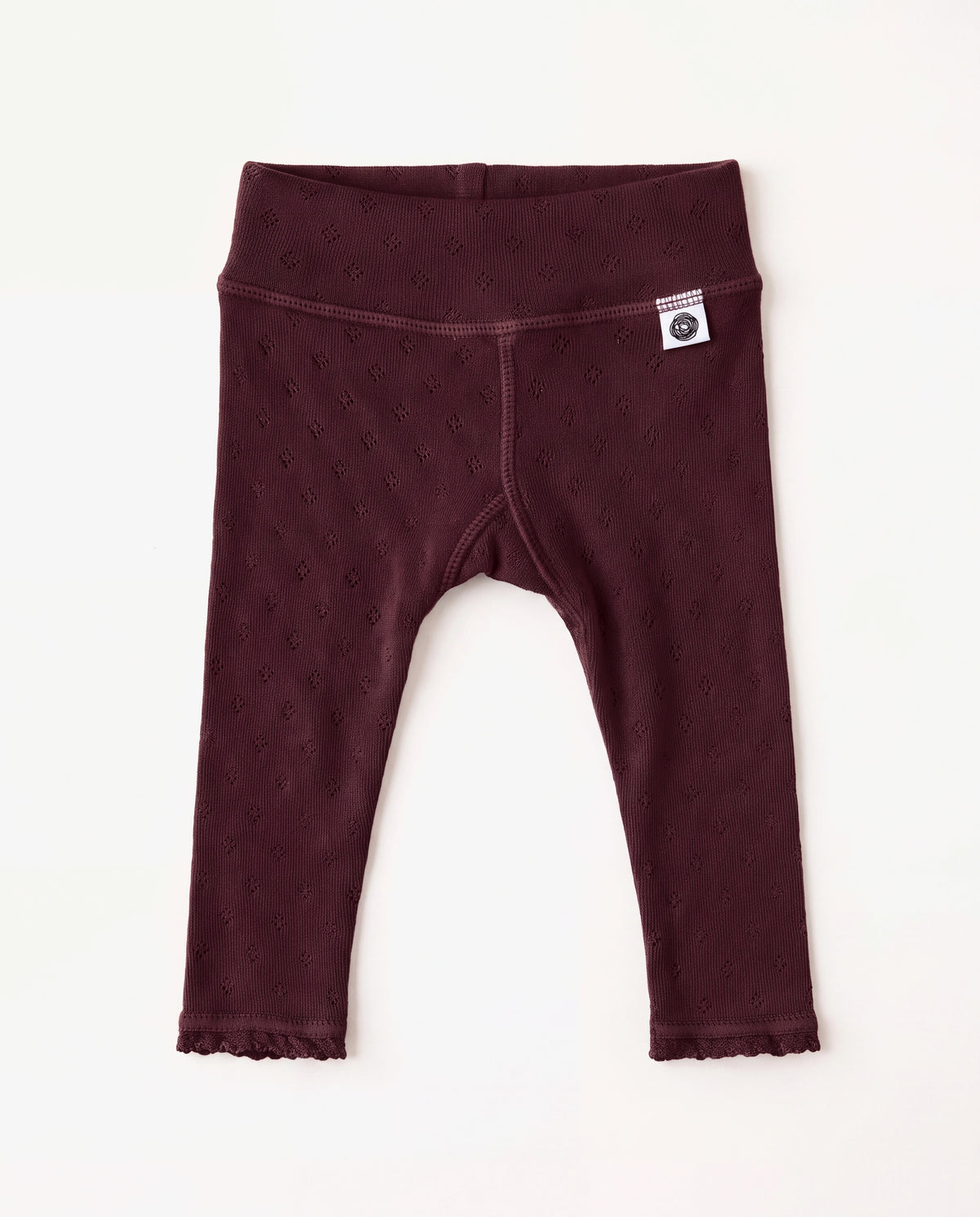 Wollen broekje pointelle - merinowol - Rose Brown