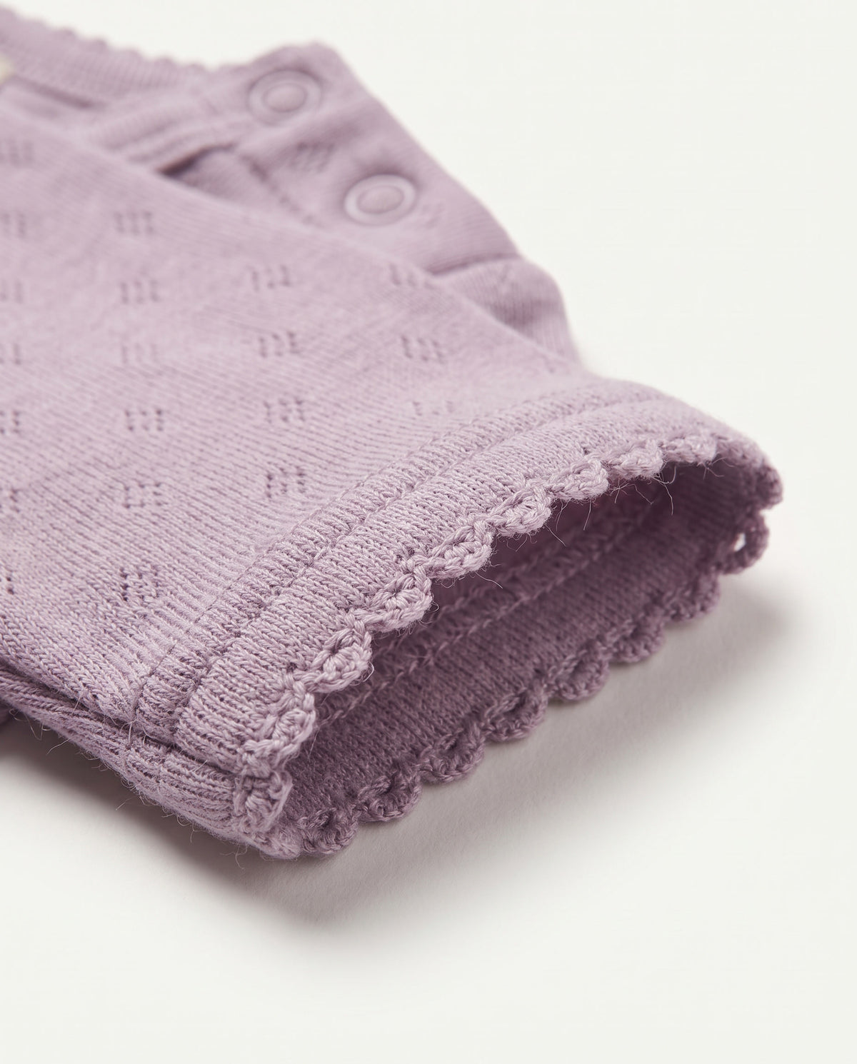 Wollen romper lange mouwen pointelle - merinowol - Lavender Frost