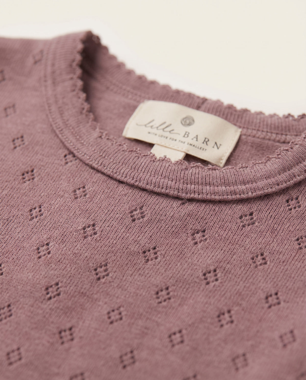 Wollen romper lange mouwen pointelle - merinowol - Rose Brown