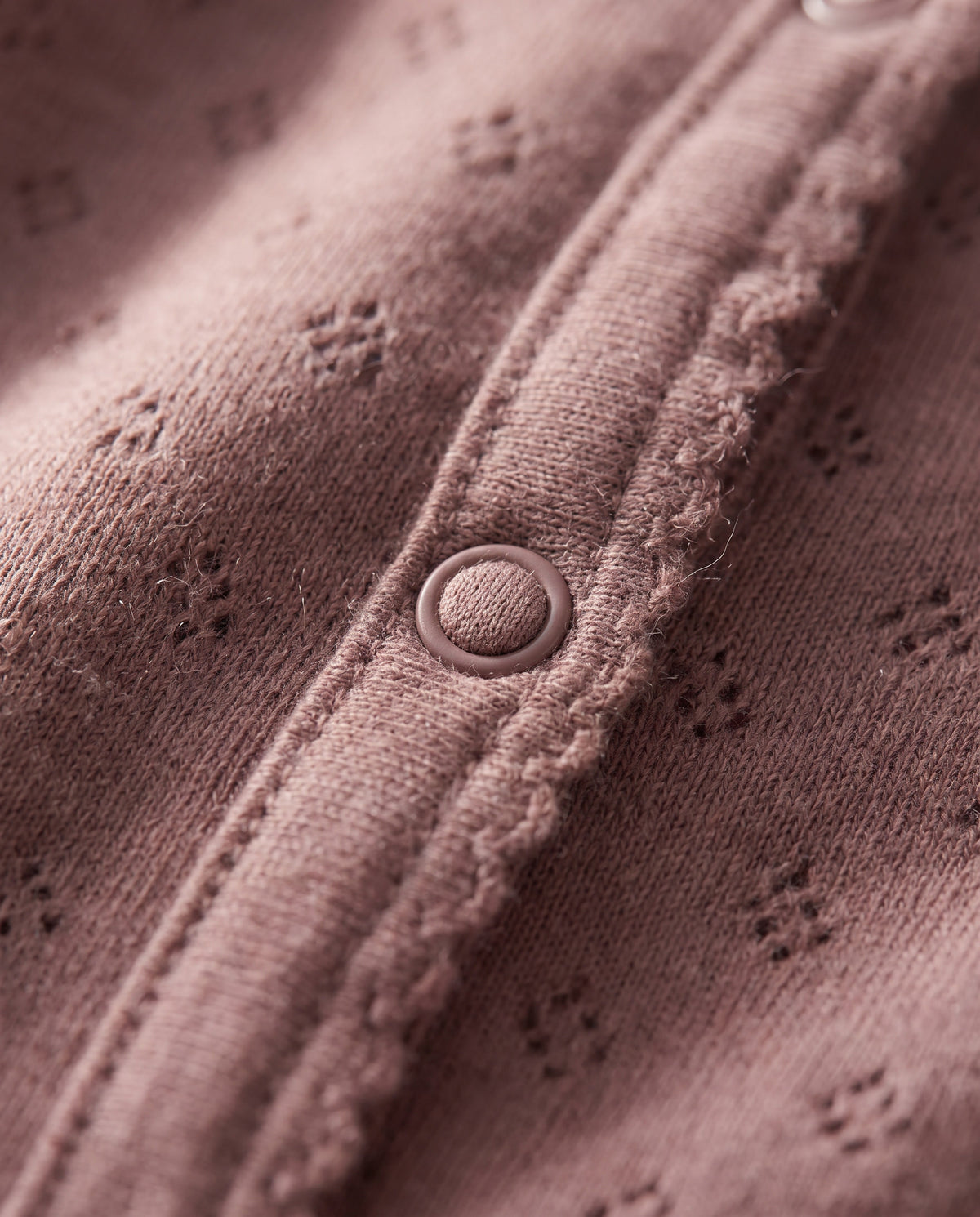 Uld heldragt i pointelle - merinould - Rose Brown