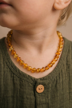 Baby/Kind - Barnsteen ketting - honing - gepolijste ronde steentjes - 33cm