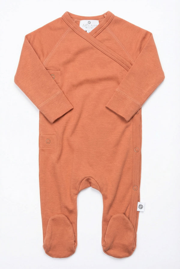 Wollen Baby pakje met voetjes – Merinowol - Coral Gold