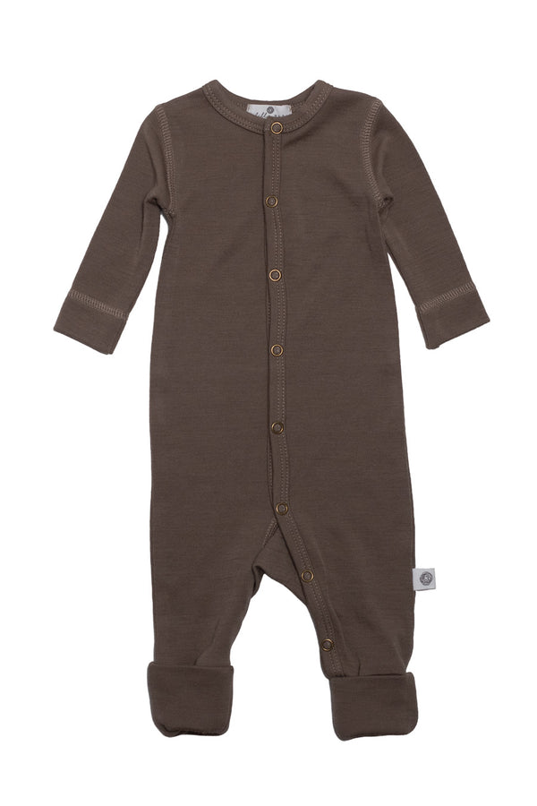 Wollen baby pakje / playsuit - Merinowol - Walnut
