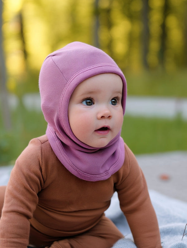 Wollen Kinder Balaclava / Bivakmuts - Lavender Mist