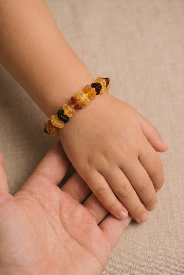 Baby/Kind - Bernsteinarmband - Chips - Rohperlen - 14 cm