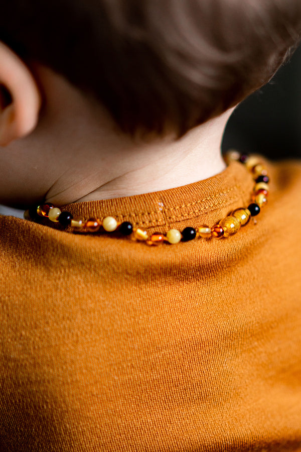 Baby/Child – Amber Necklace – round beads – 33cm - 4 colours
