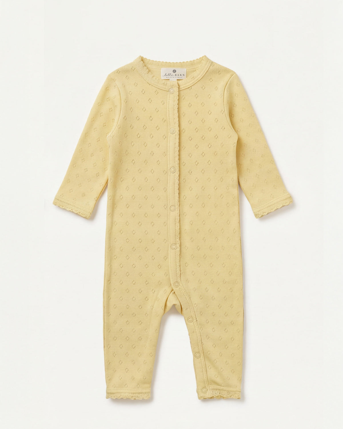 Wollen boxpakje pointelle - merinowol - Dusty Yellow