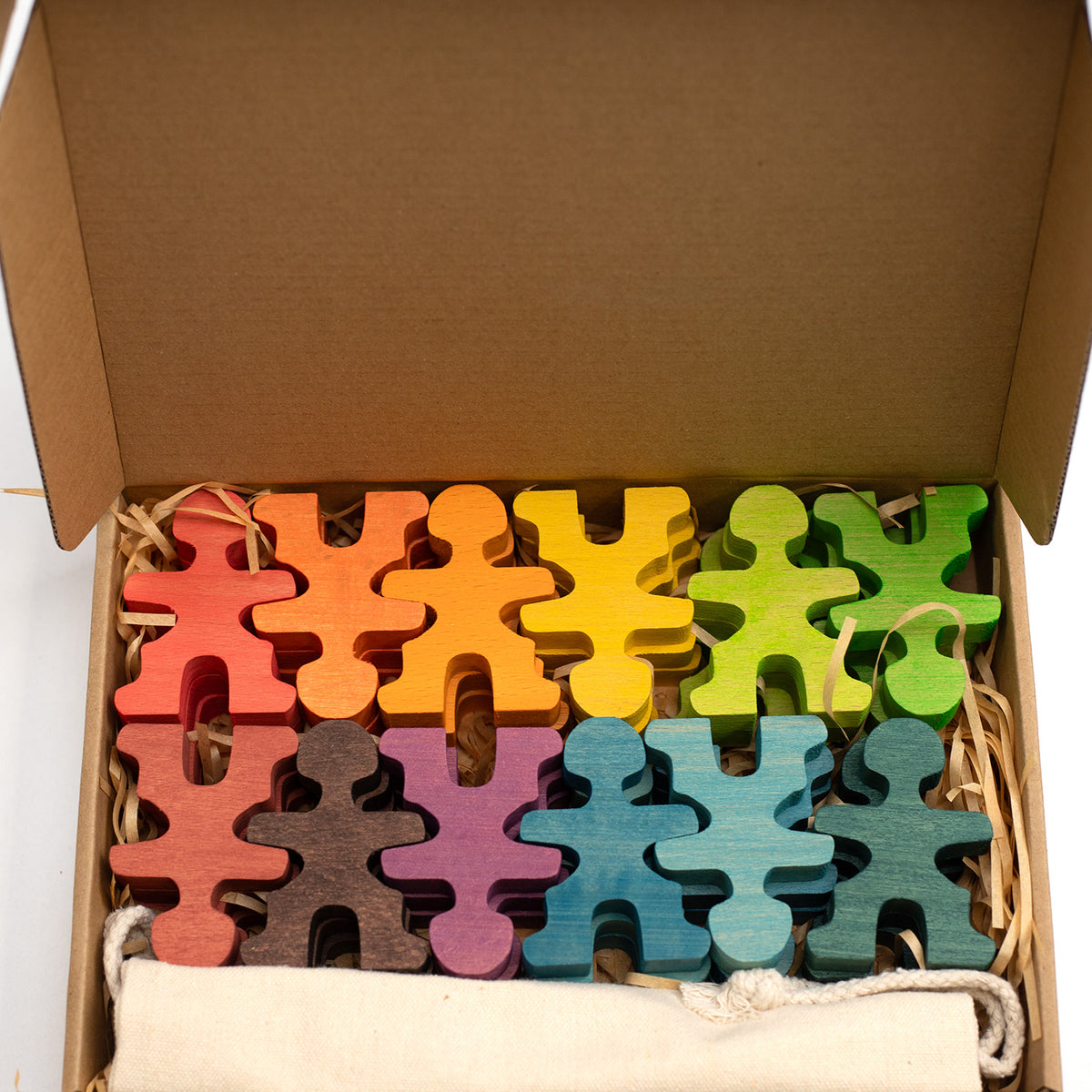 Houten speelgoed - Stapel Poppetjes / acrobaatjes - Montessori - Open einde speelgoed