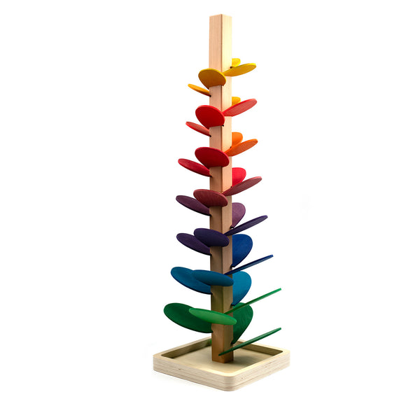Houten speelgoed - Knikkerbaan boom medium (72cm) - Montessori - Open einde speelgoed