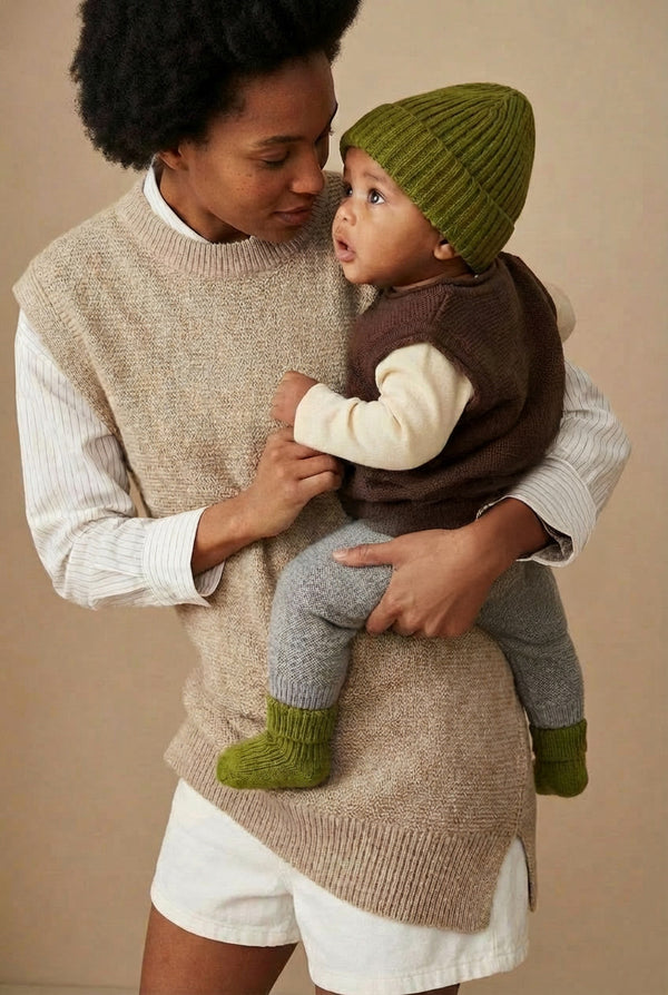 Merinowol Gebreide Baby Muts - Pickle