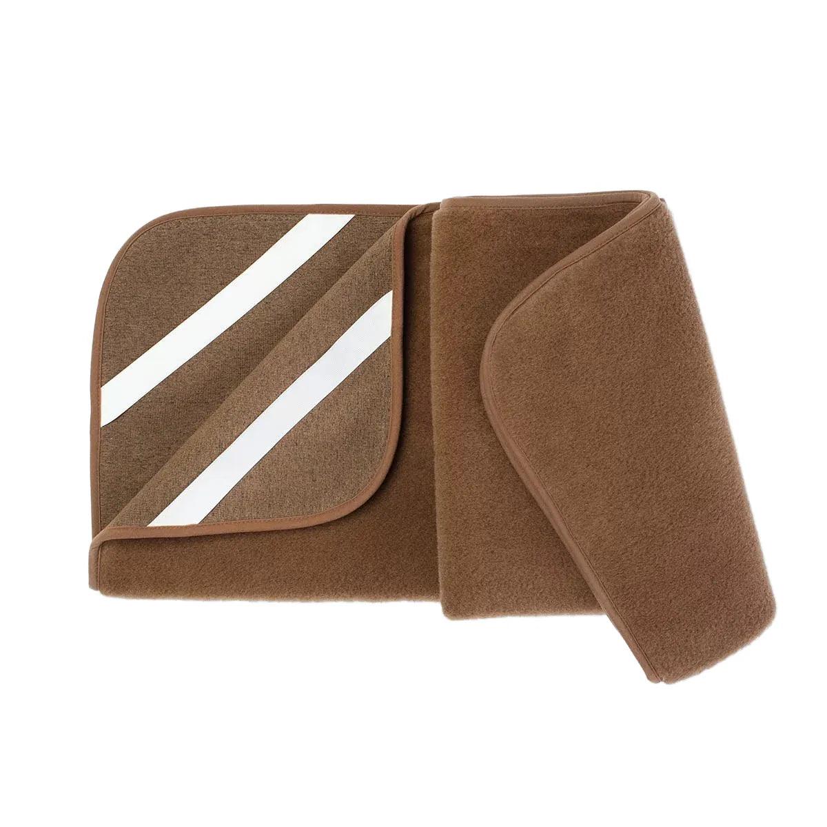 Wollen onderlegger / onderdeken ledikant – kamelenwol / merinowol – 60x120cm - Bruin