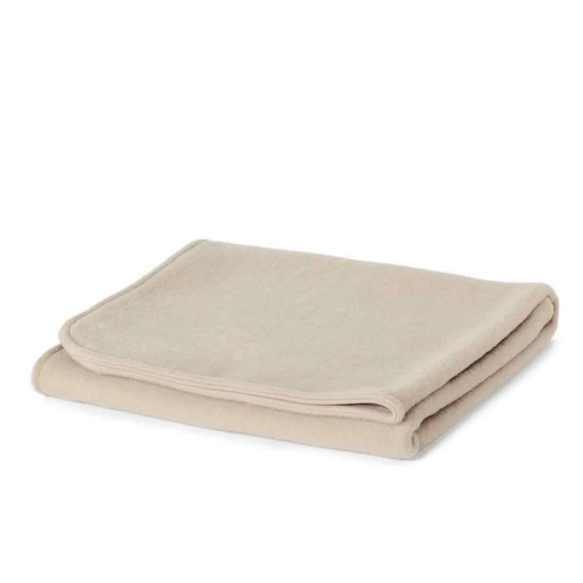 Manta de cuna de lana fleece - 75cmx100cm - Lana merina - Beige