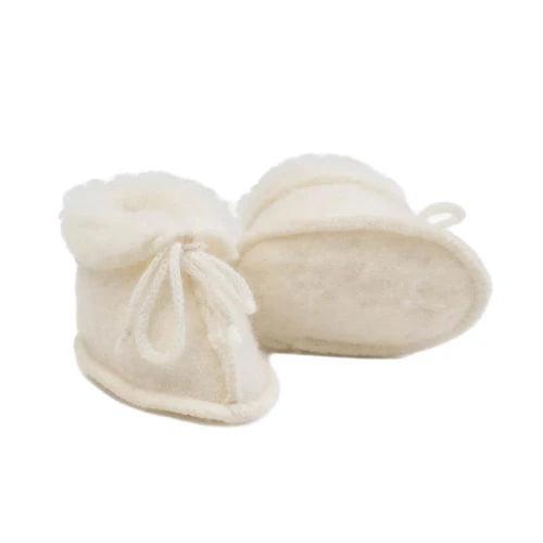 Baby / newborn wollen slofjes - Naturel
