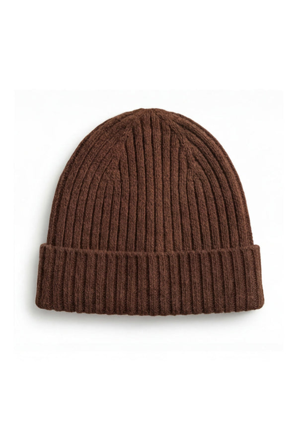 Merinowol Gebreide Baby Muts - Carob