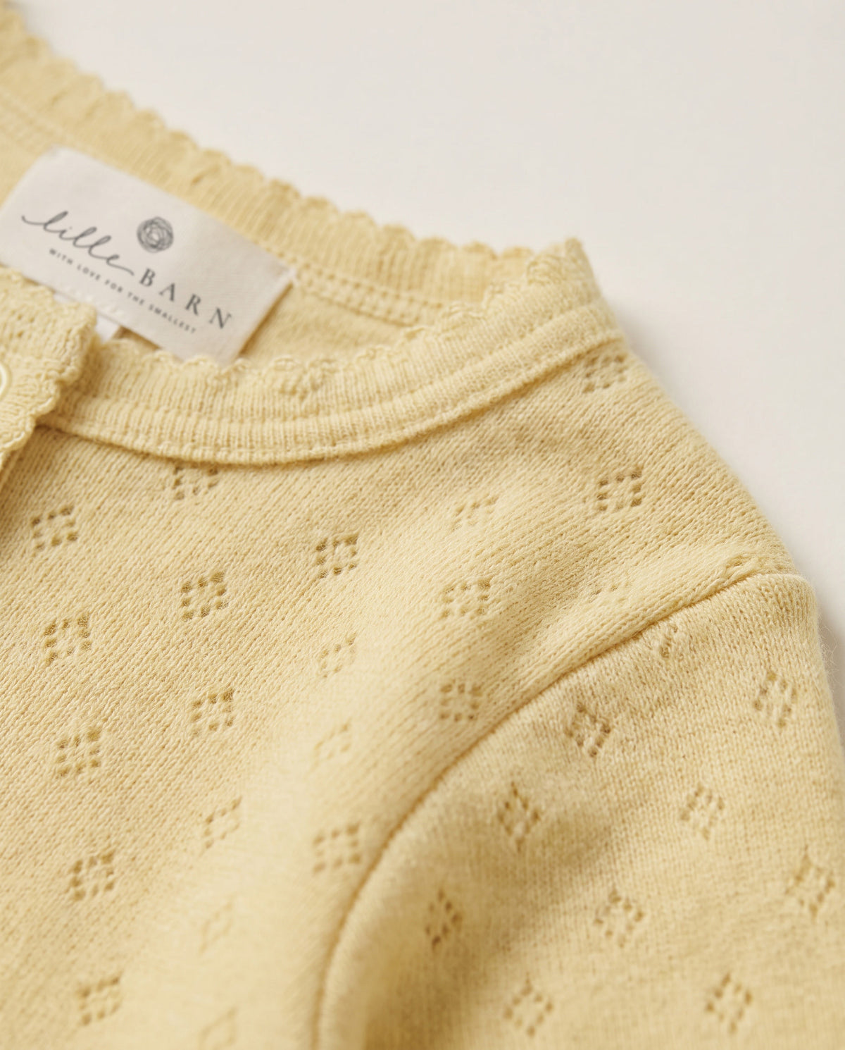 Wollen boxpakje pointelle - merinowol - Dusty Yellow