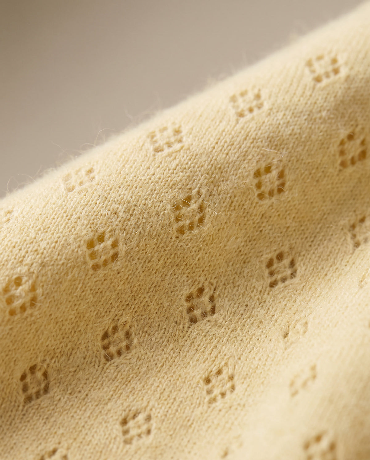 Wollen boxpakje pointelle - merinowol - Dusty Yellow