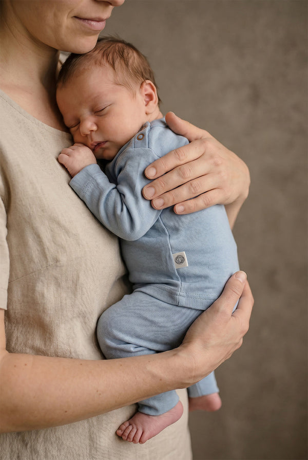 Wollen baby- kindertrui - Merinowol - Blue Fog