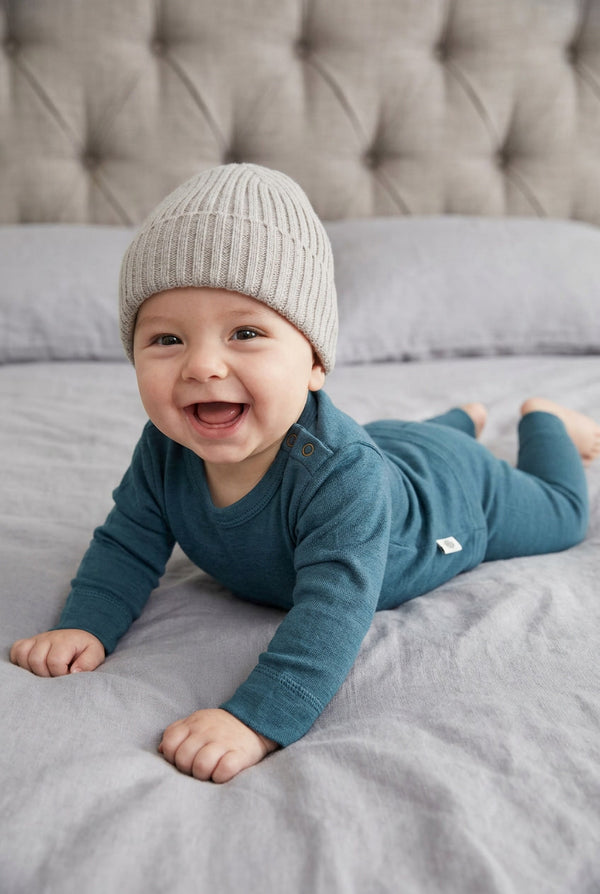 Wollen baby- kindertrui - Merinowol - Orion Blue