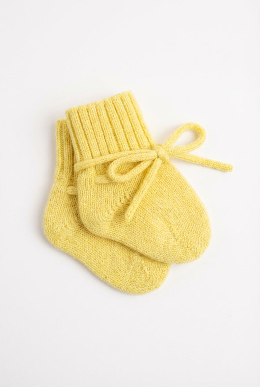 Wollen Baby sokjes / Newborn Sokjes - Merinowol - Lemonade
