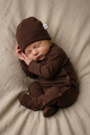 Wollen baby muts - Merinowol - Chocolate Fondant