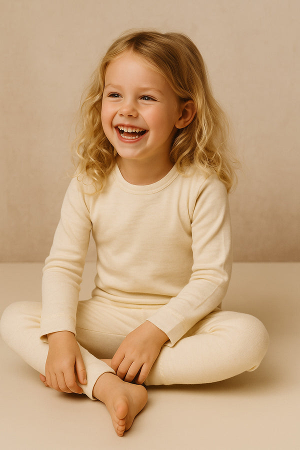 Wollen Baby trui / long sleeve shirt – Merinowol - Naturel