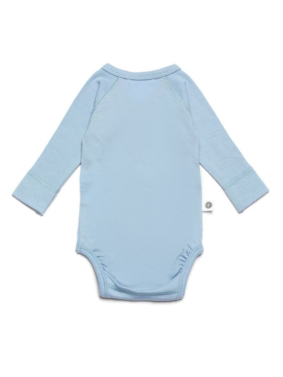 Wollen Overslagromper lange mouw – Merinowol - Blue Fog