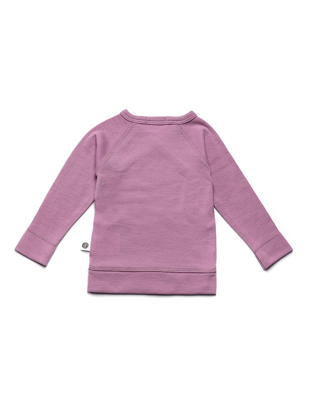 Baby wollen overslagtrui – Merinowol - Lavender Mist