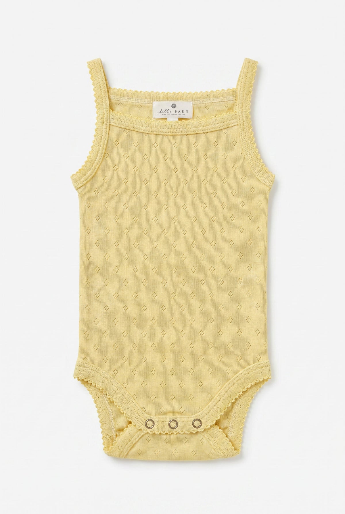 Pagliaccetto in lana pointelle con spalline - lana merino - Dusty Yellow
