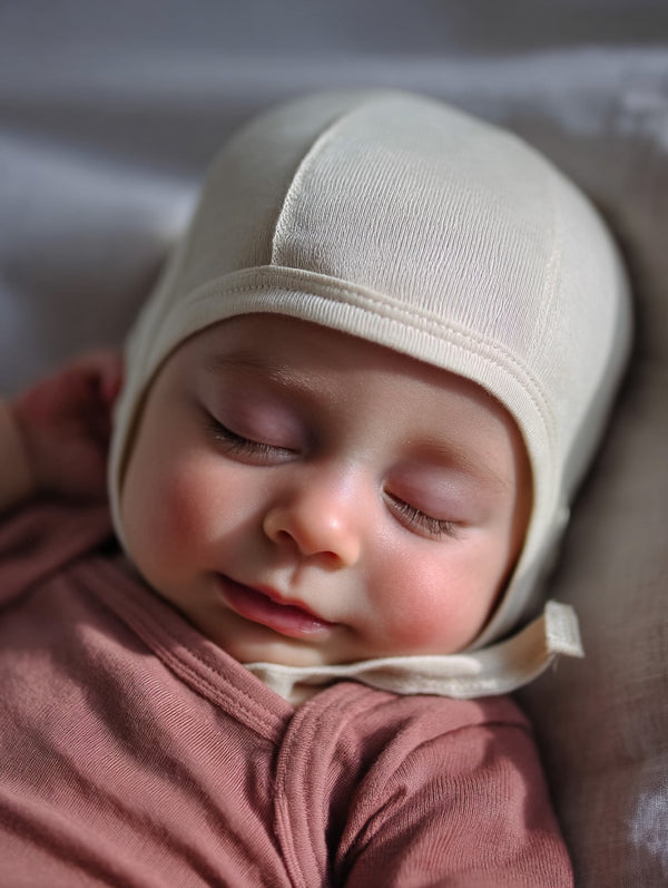Baby wollen strikmuts – merinowol – naturel