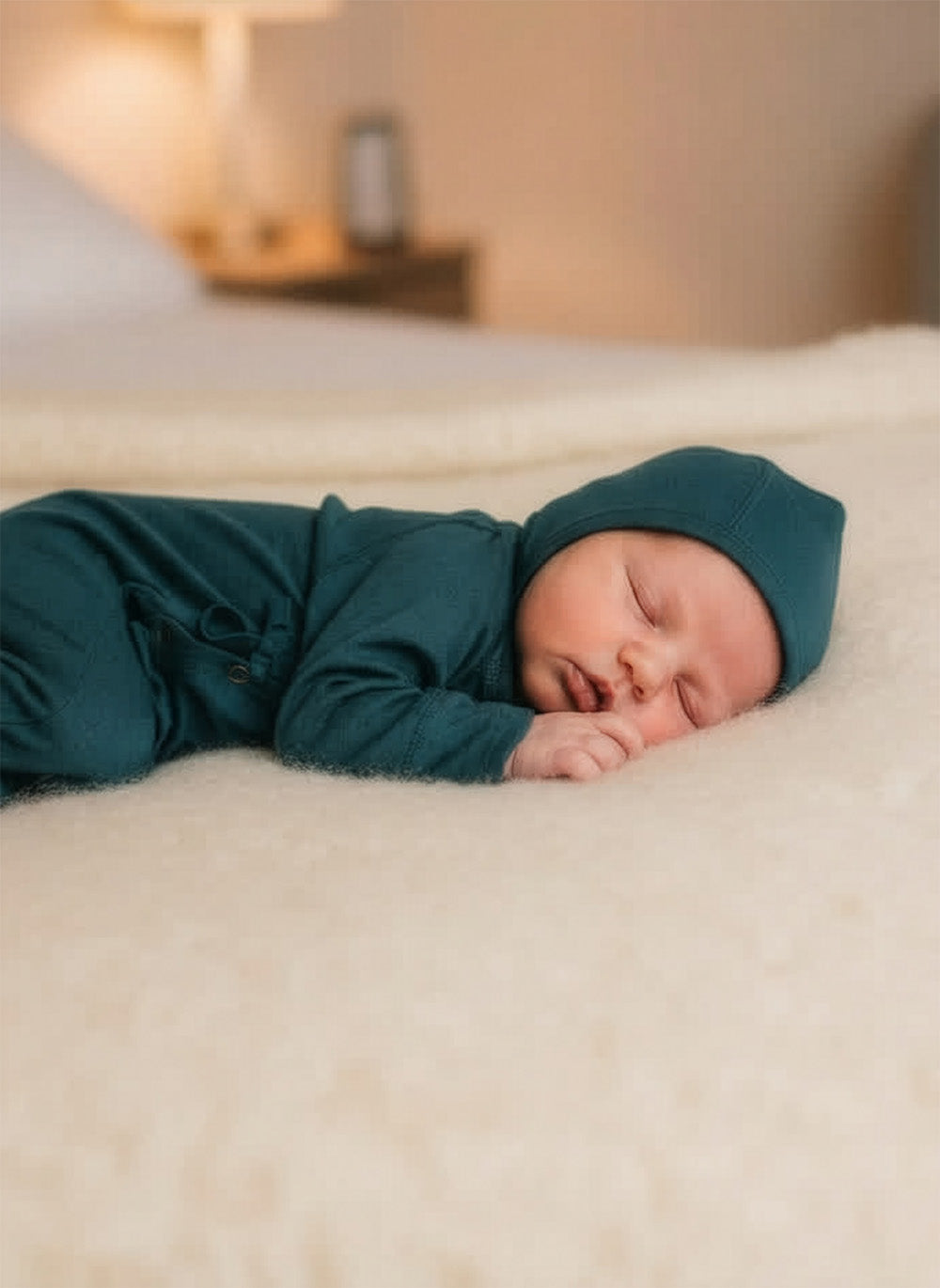 Baby wollen strikmuts – Merinowol - Orion Blue