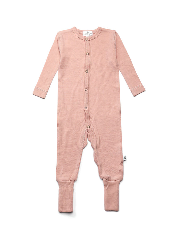 Wollen baby pakje / playsuit - Merinowol - Misty Rose