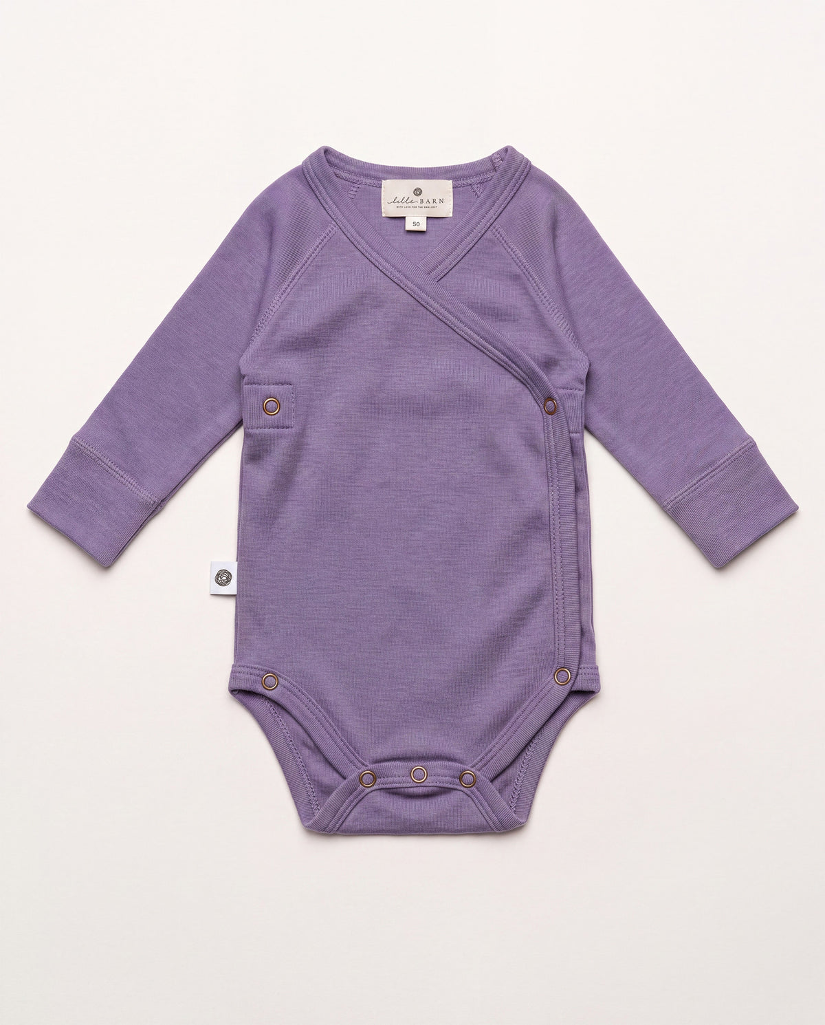 Woolen Wrap Romper long sleeve – Merino wool - Purple Haze
