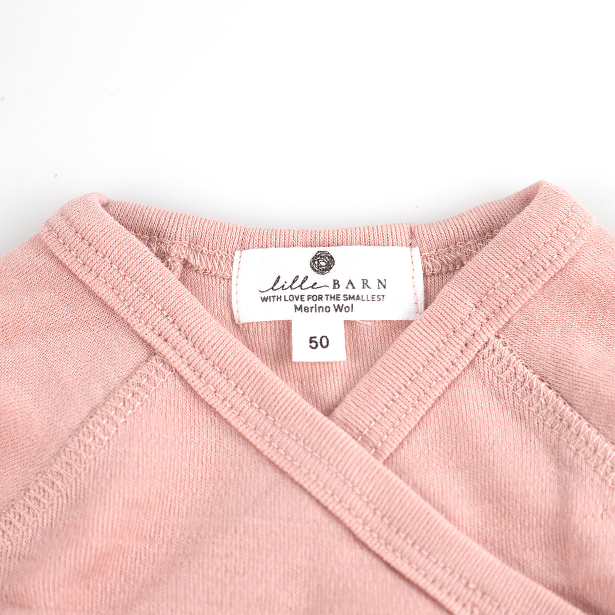 Wollen Overslagromper lange mouw – Merinowol - Misty Rose
