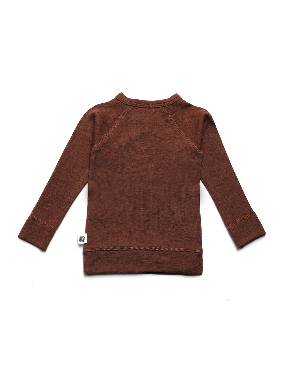 Baby wollen overslagtrui – Merinowol - Cinnamon