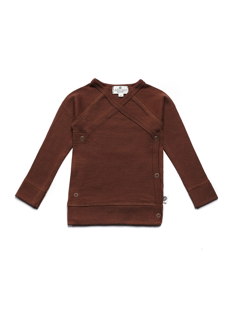 Baby wollen overslagtrui – Merinowol - Cinnamon