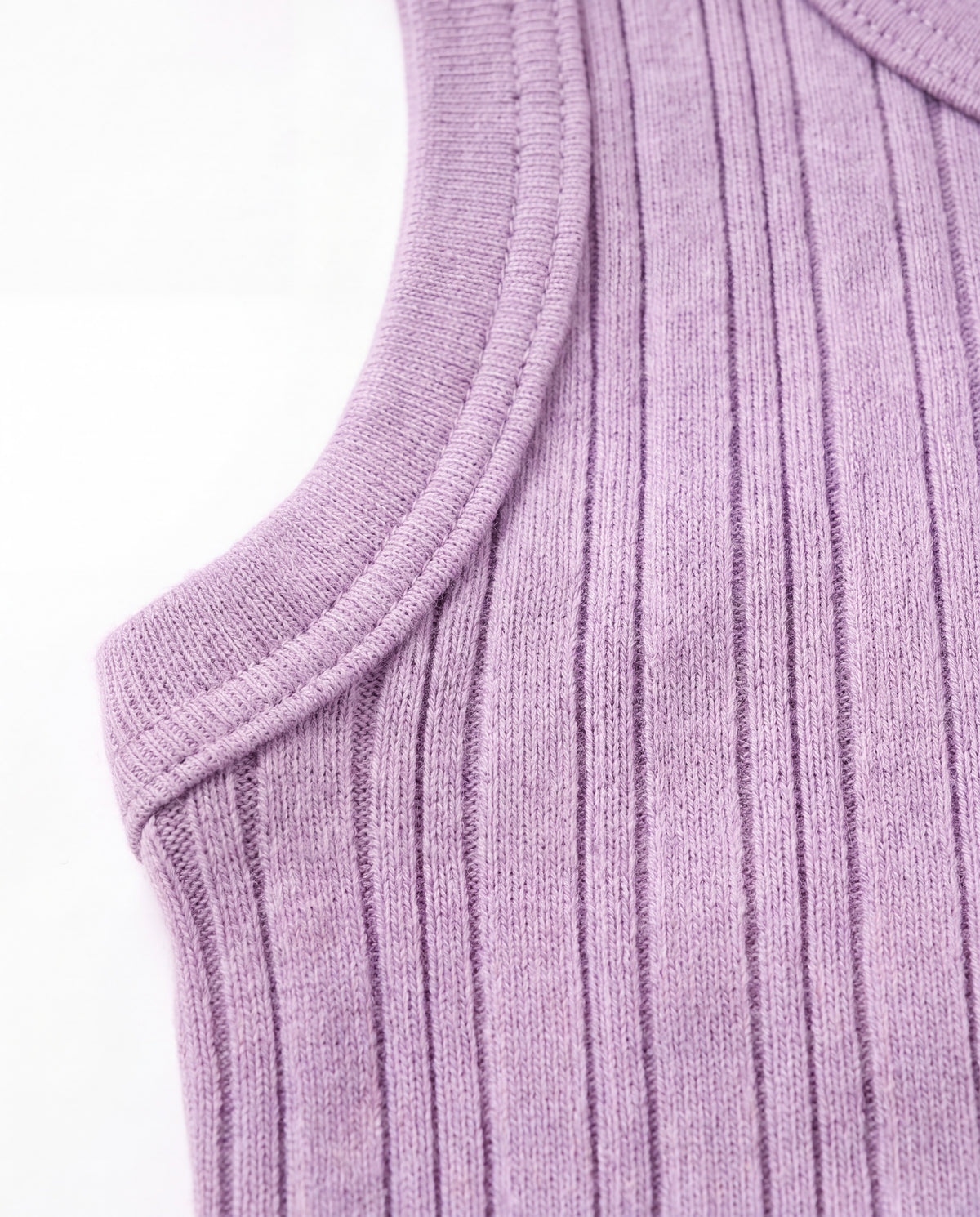 Woolen sleeveless rib romper - merino wool - Lavender Frost