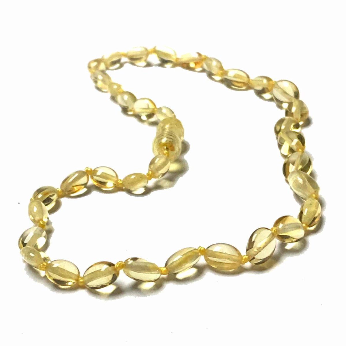 Baby/Kind - Barnsteen ketting - lemon - ovalen gepolijste steentjes - 33cm