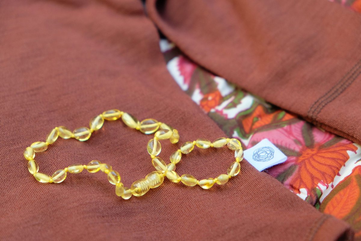Baby/Kind - Barnsteen ketting - lemon - ovalen gepolijste steentjes - 33cm