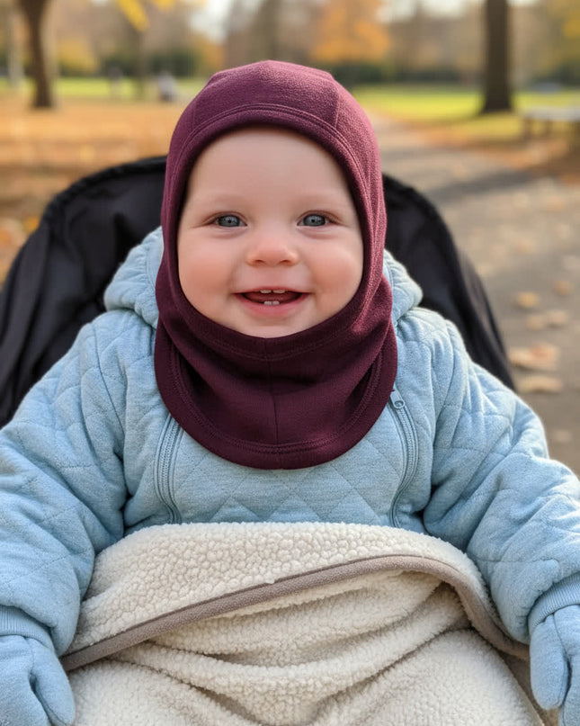 Wollen Kinder Balaclava / Bivakmuts - Fig