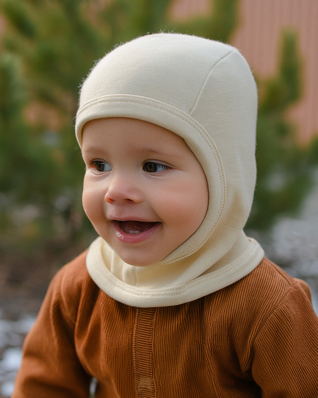 Wollen Kinder Balaclava / Bivakmuts - Natural