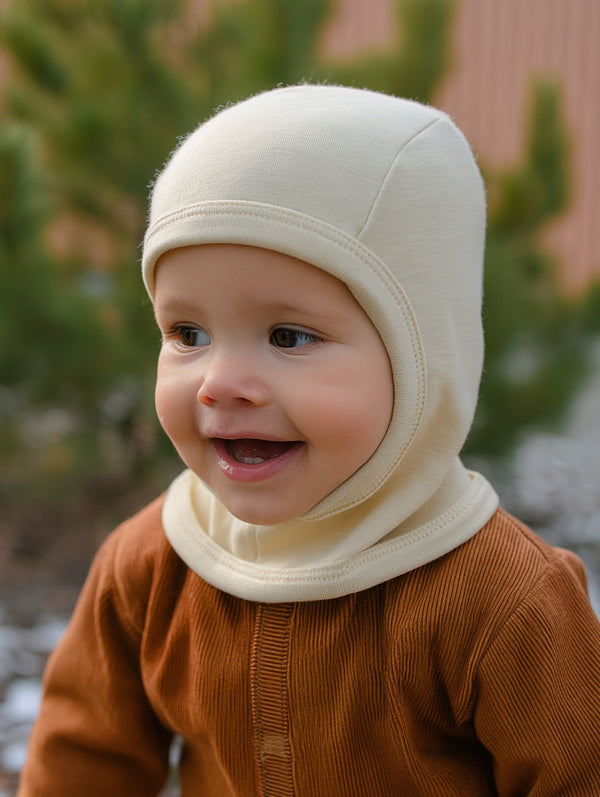 Wollen Kinder Balaclava / Bivakmuts - Natural