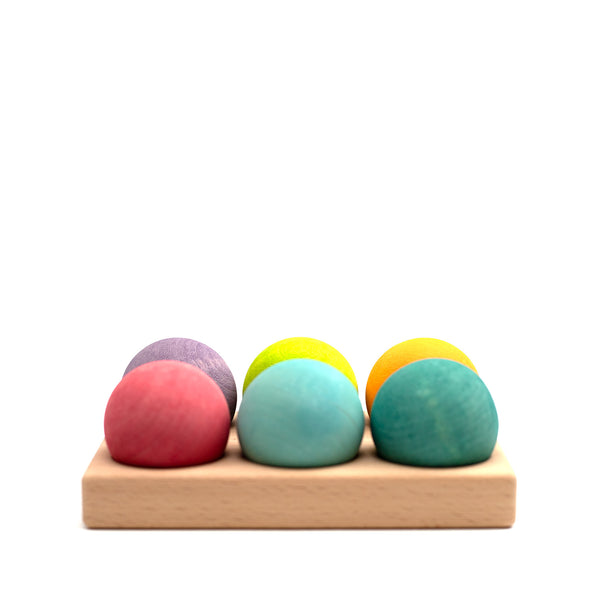 Houten speelgoed - Houten gekleurde ballen - Montessori - Open einde speelgoed