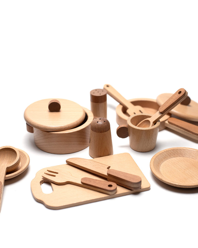 Wooden toys - Cooking set/dining set - Montessori - Open ended toys