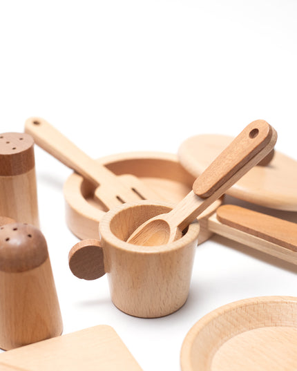 Houten speelgoed - Kookset/eetset - Montessori - Open einde speelgoed