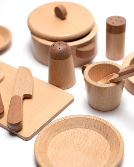 Houten speelgoed - Kookset/eetset - Montessori - Open einde speelgoed