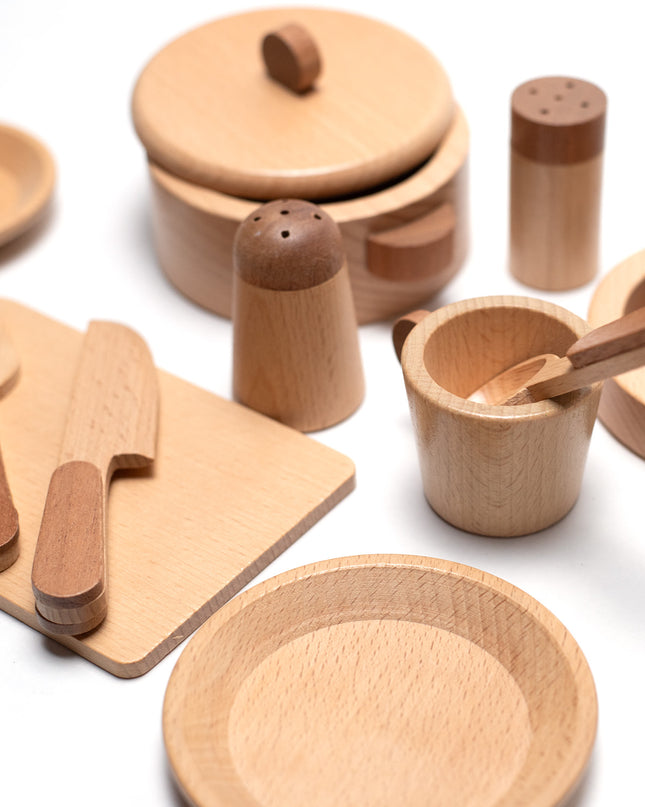 Wooden toys - Cooking set/dining set - Montessori - Open ended toys