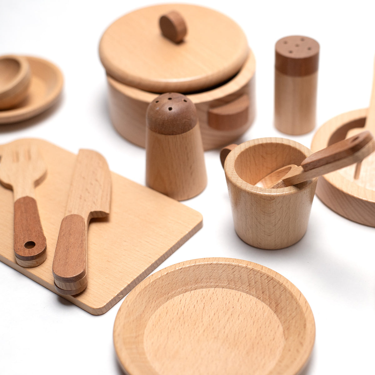 Houten speelgoed - Kookset/eetset - Montessori - Open einde speelgoed