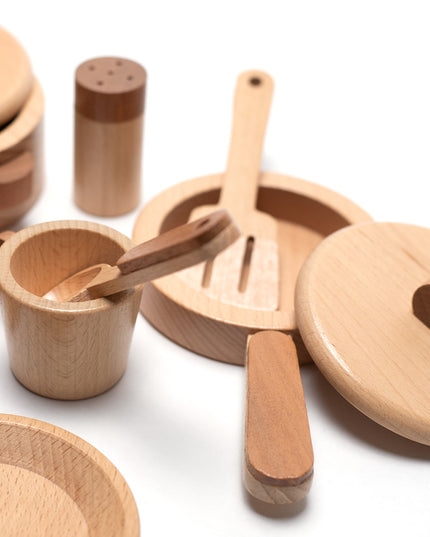 Houten speelgoed - Kookset/eetset - Montessori - Open einde speelgoed